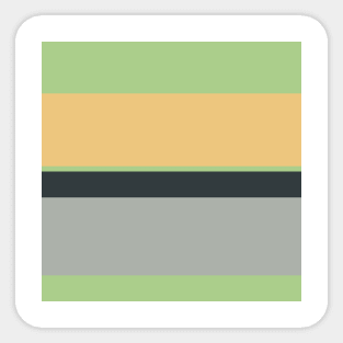 A refined blend of Silver Foil, Onyx, Slate Green, Laurel Green and Pale Gold stripes. Sticker